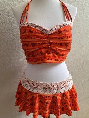 NWT Hot Topic Disney 2pc MOANA Bra Top & Skirted Bikini Swimsuit #030 - Large